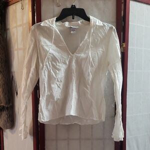 Lightweight White V-Neck Women's Top